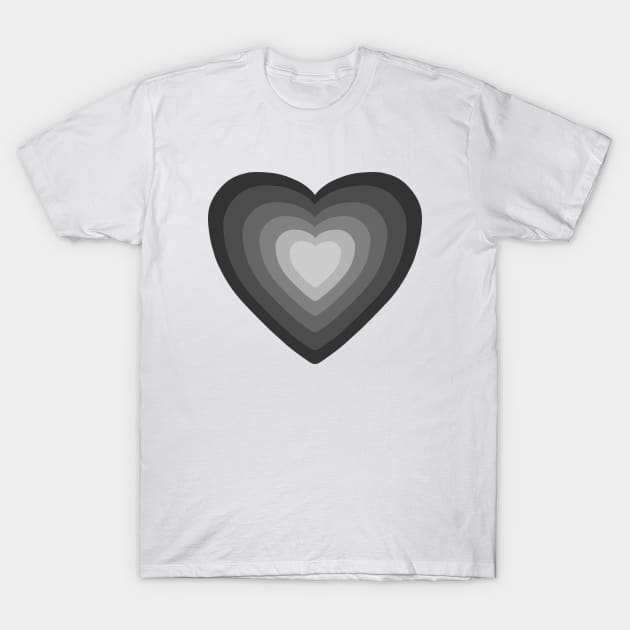 Black gradient heart T-Shirt by TheUndeadDesign